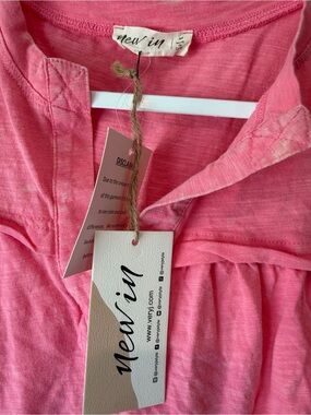 New In Pink Casual Top - Bright Pink Tunic